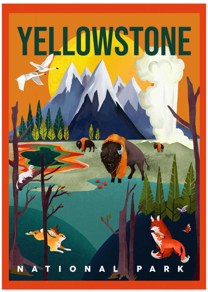 Yellowstone National Park Travel Art