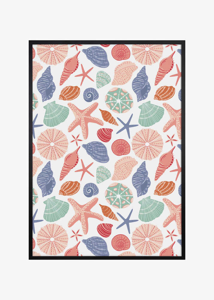 Seashells and Starfish - White