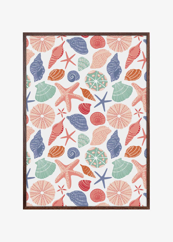 Seashells and Starfish - White