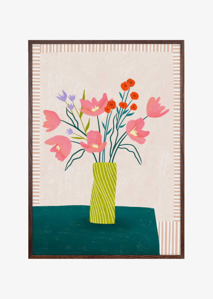 Colorful Blossoms in Stripes