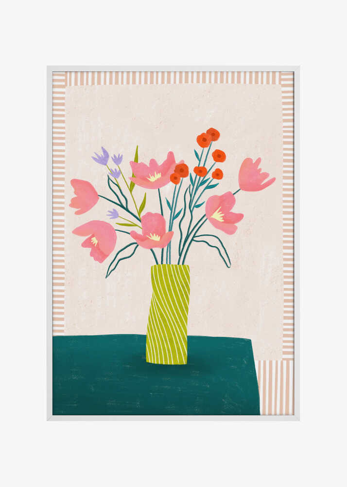 Colorful Blossoms in Stripes