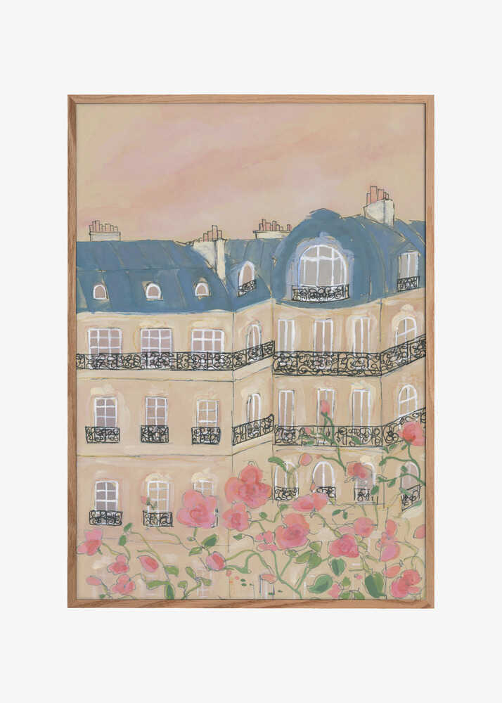 Sunset Over Paris Buildings