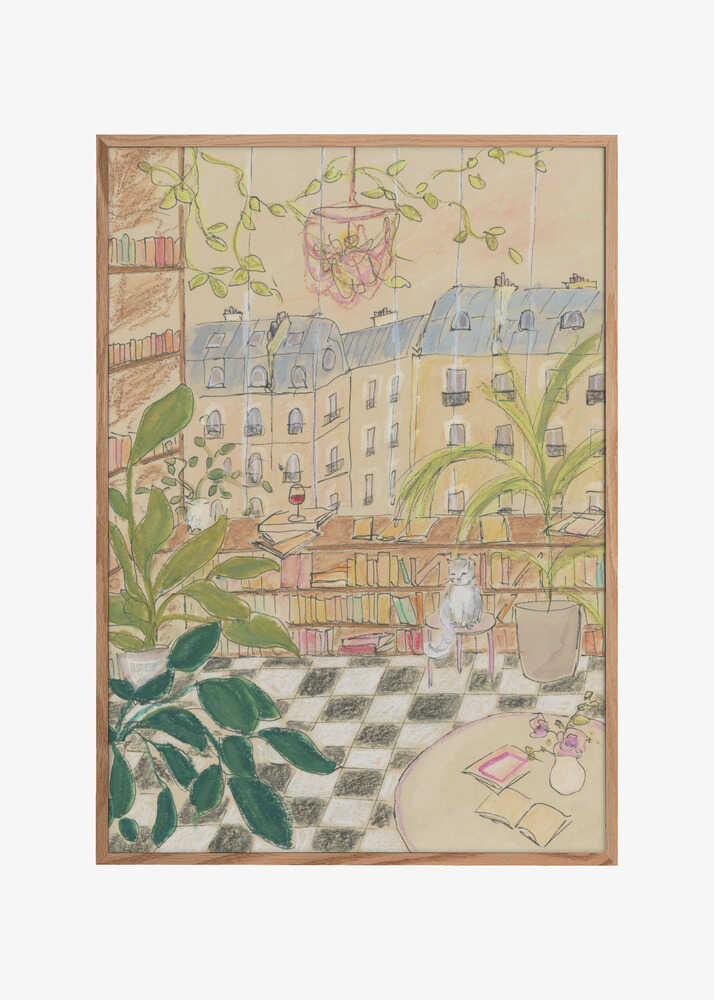 Antique Parisian Book Store Cat