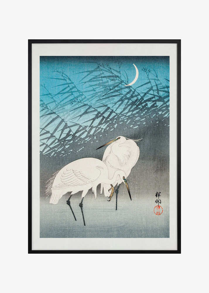 Egrets and Reeds In Moonlight (1926)