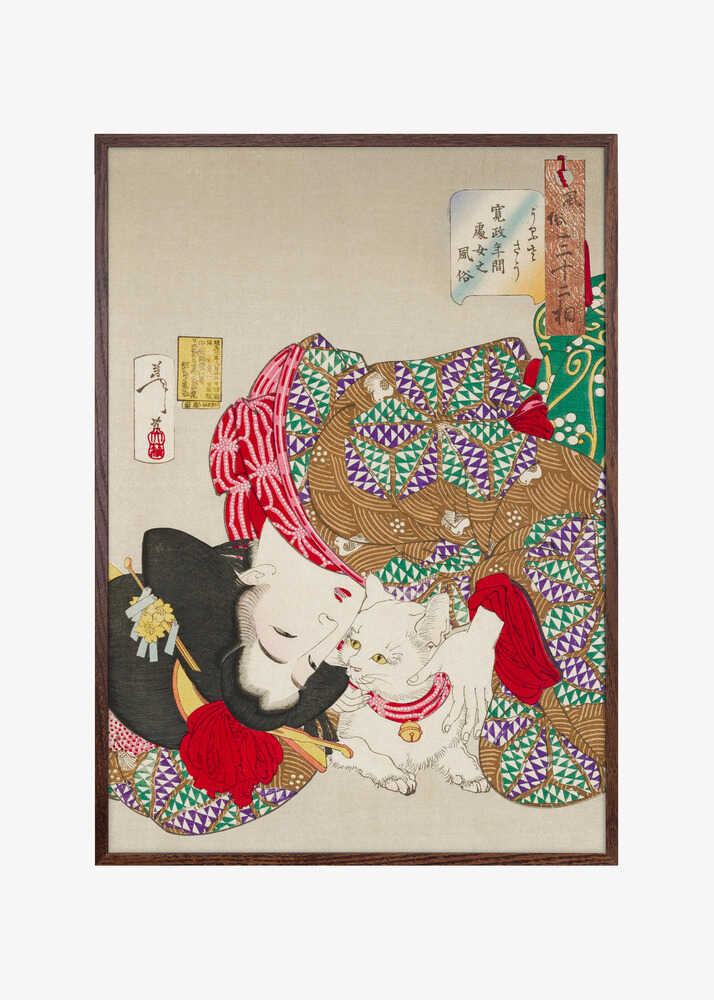 Woman With Pet Kansei Era (1888) By Tsukioka Yoshitoshi