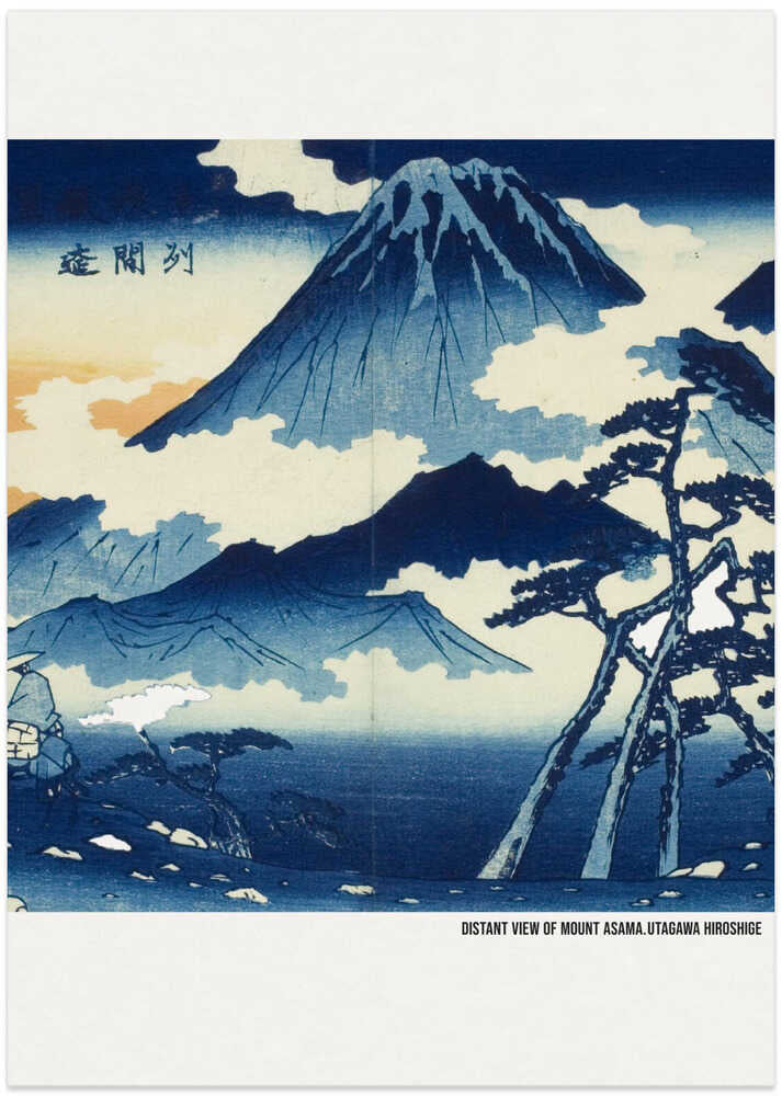 Distant View of Mount Asama In the Shinshu District