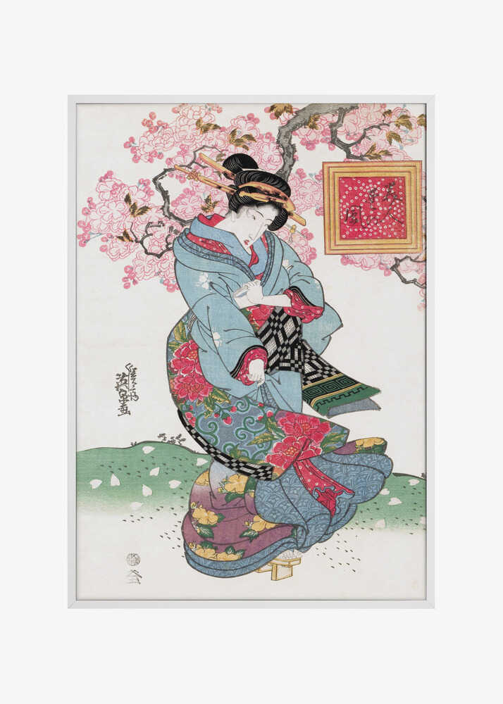 Japanese Woman (1828) Vintage Woodblock Print