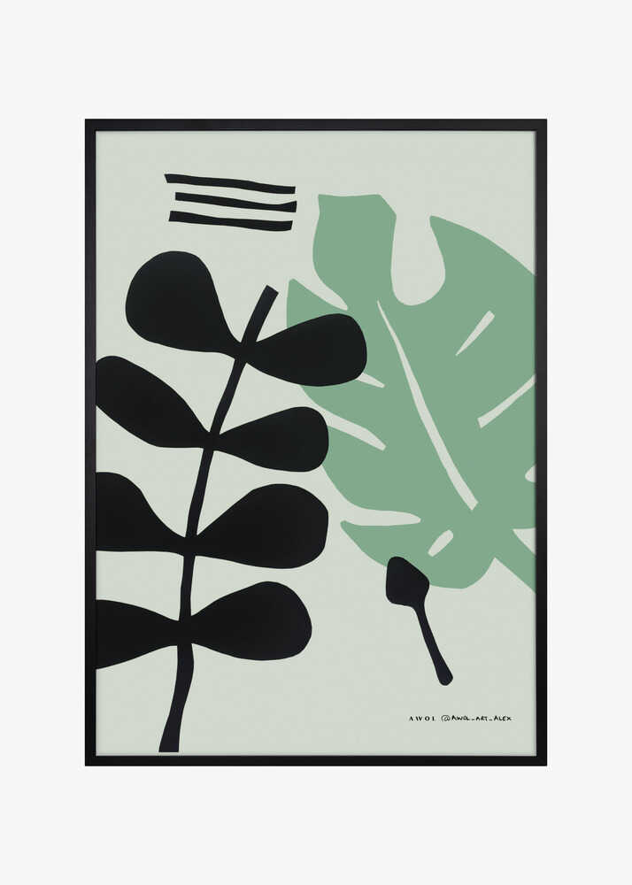 Minimalist Plant Art Print, Scandinavian Style Botanical Wall Art