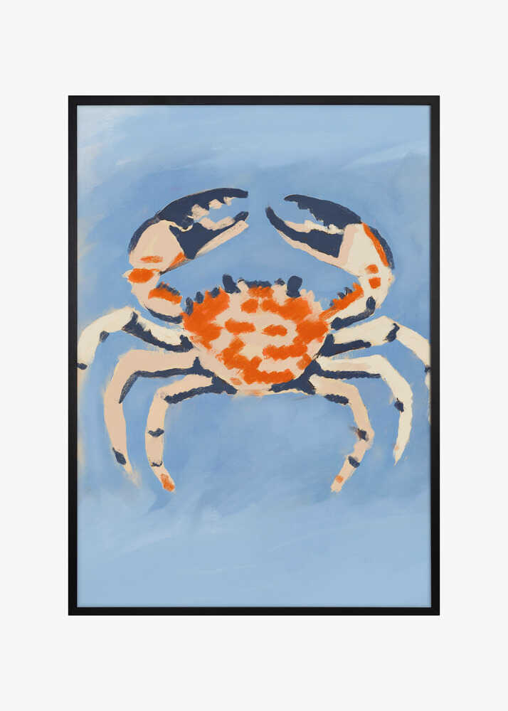 Crab on Blue Canvas