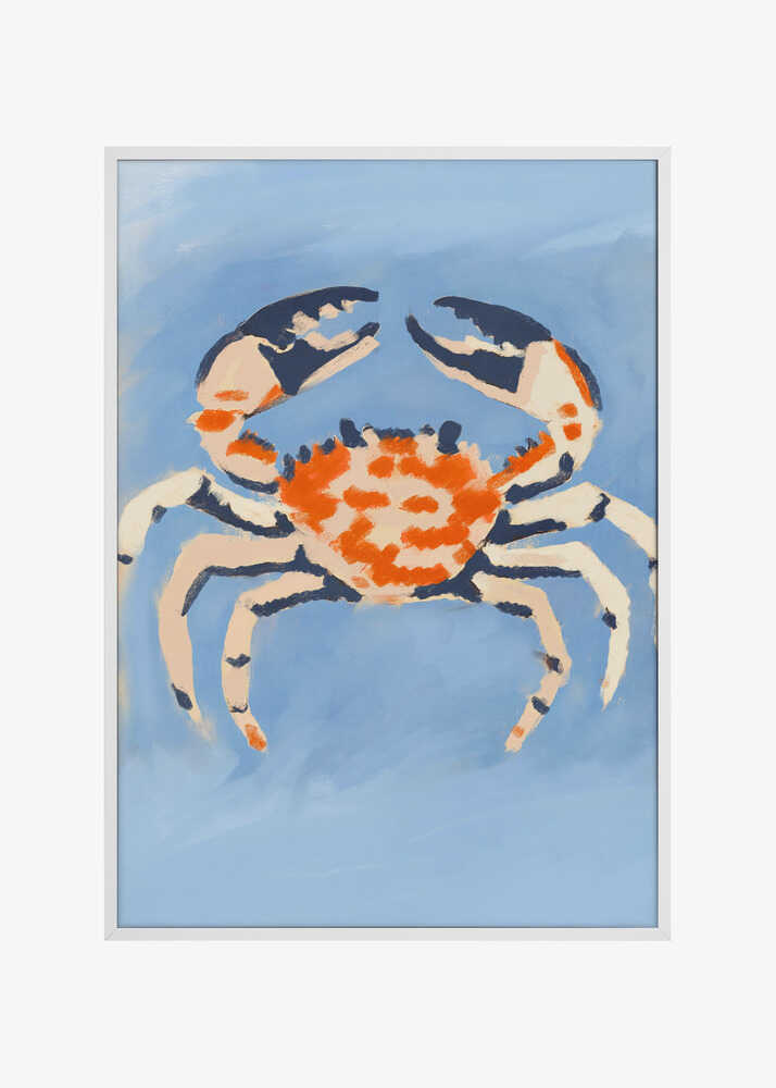 Crab on Blue Canvas