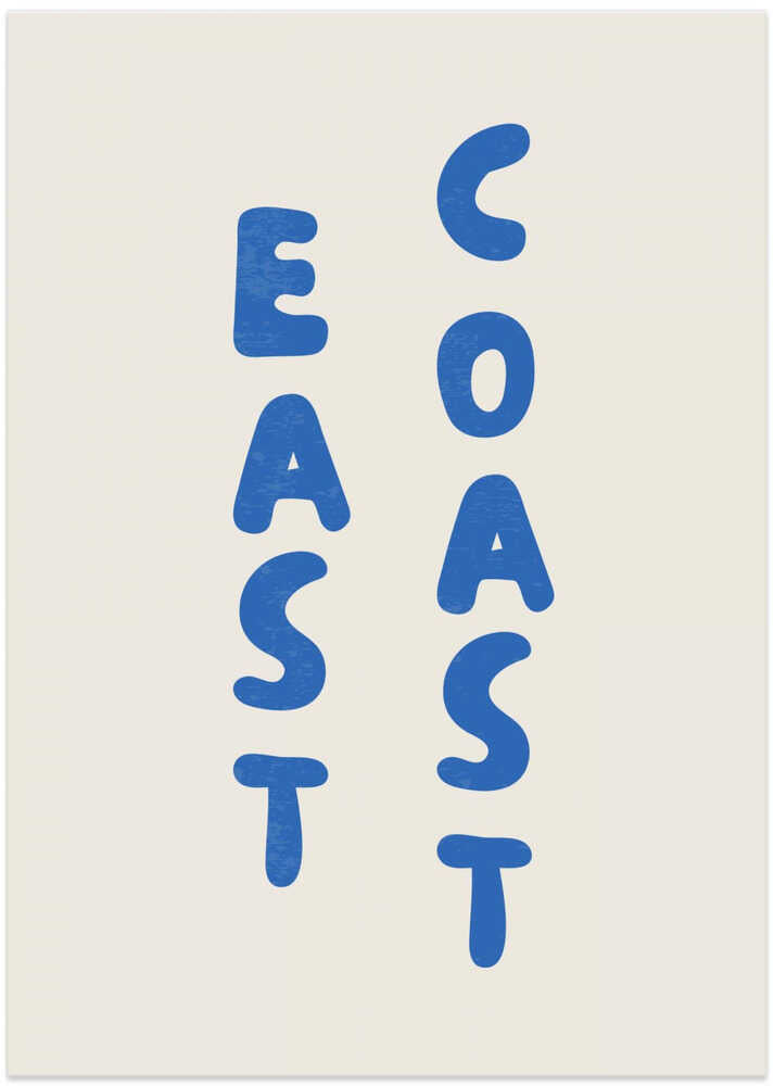 East Coast Vertical Text Bold Blue