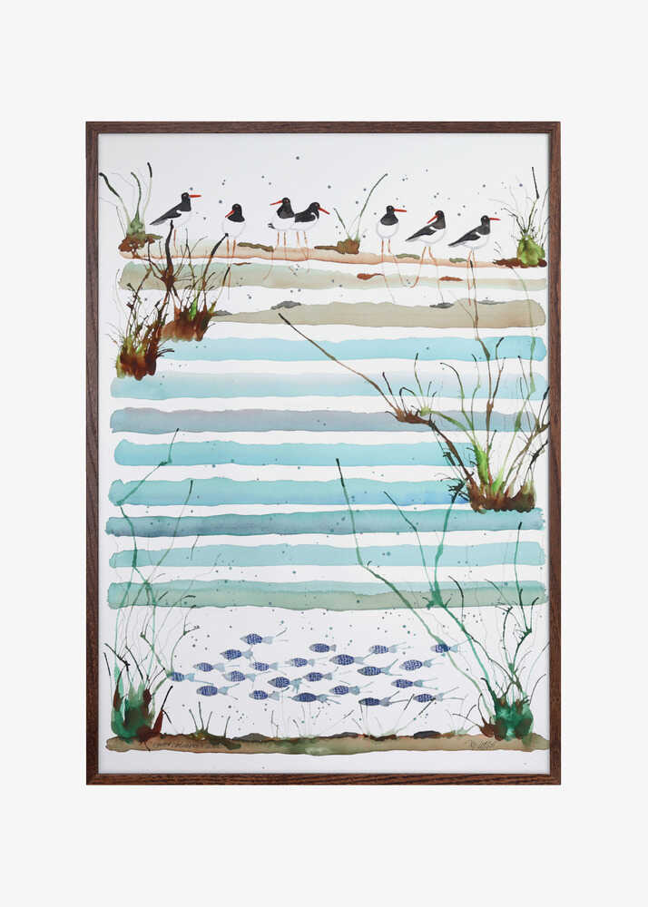 Serene Beach Scene with Shorebirds