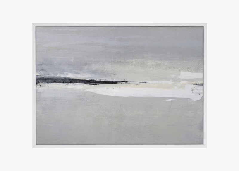 Serene Horizon with Soft Gray and White Tones