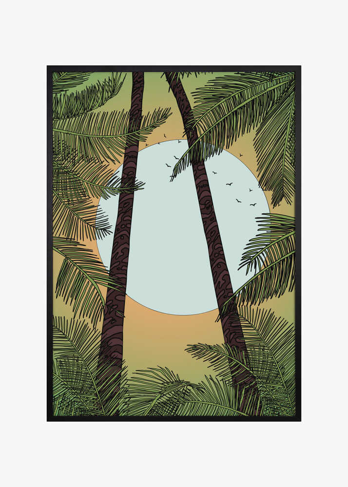 Palm Trees And Vibrant Sunset