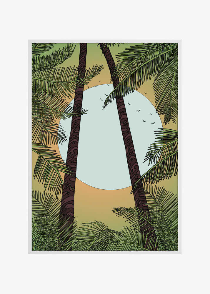 Palm Trees And Vibrant Sunset