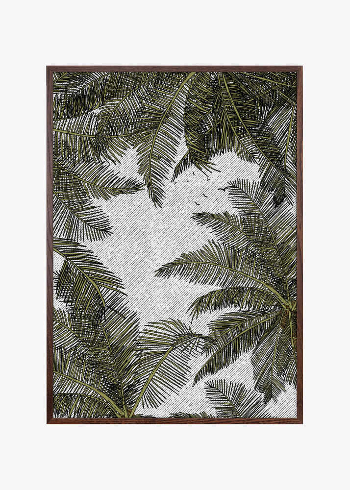 Palm Leaves On A Textured Background