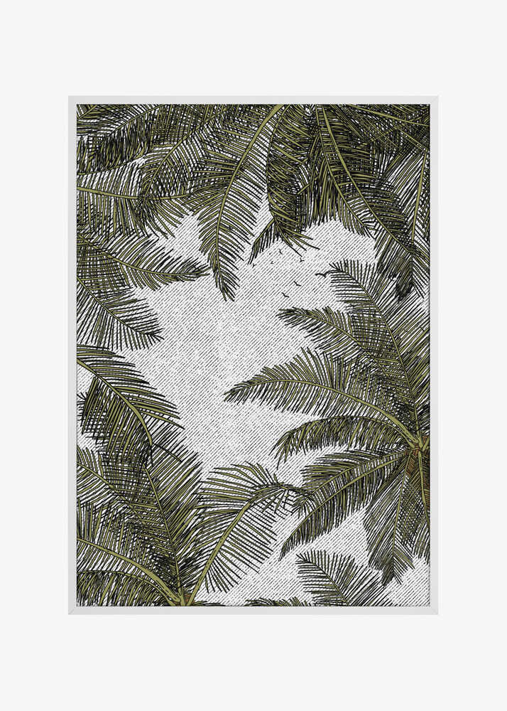 Palm Leaves On A Textured Background