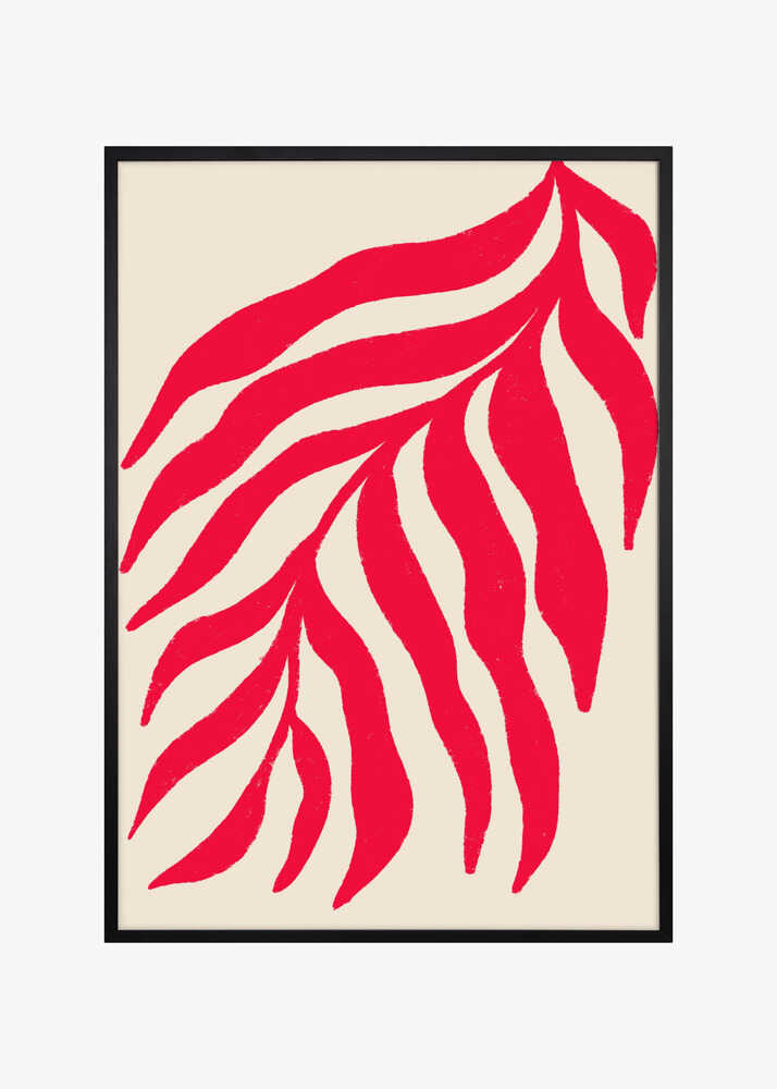 Red Silhouette Textured Branch