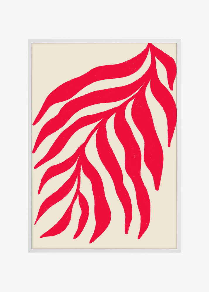 Red Silhouette Textured Branch