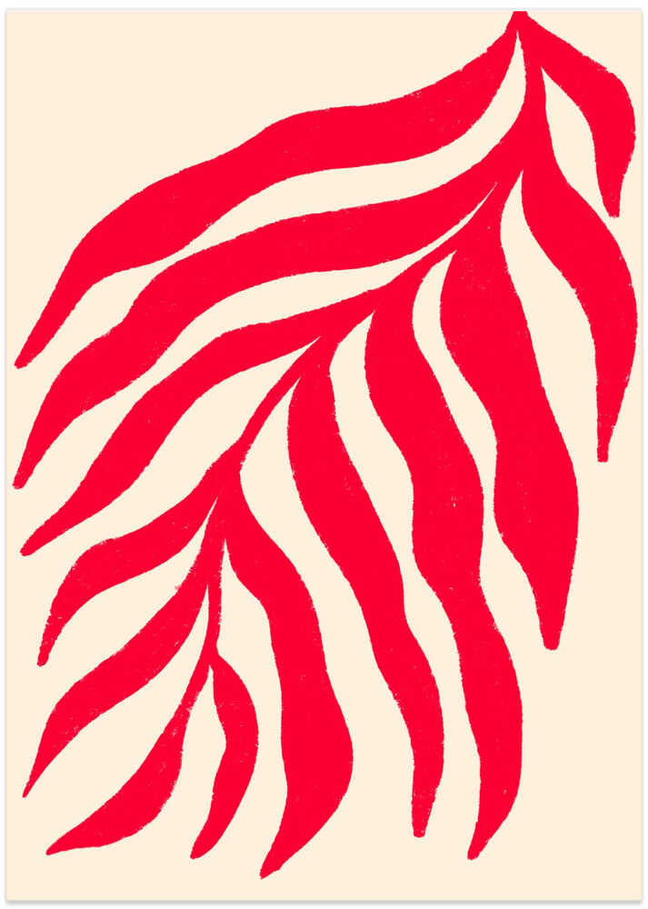 Red Silhouette Textured Branch