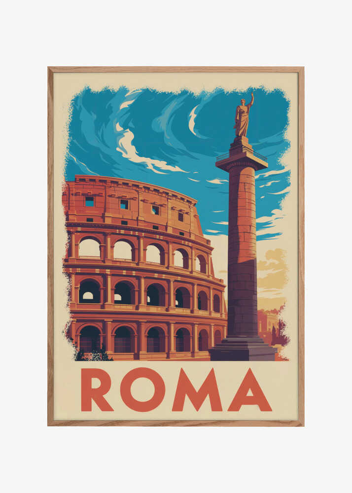 Roma Vintage Travel Poster