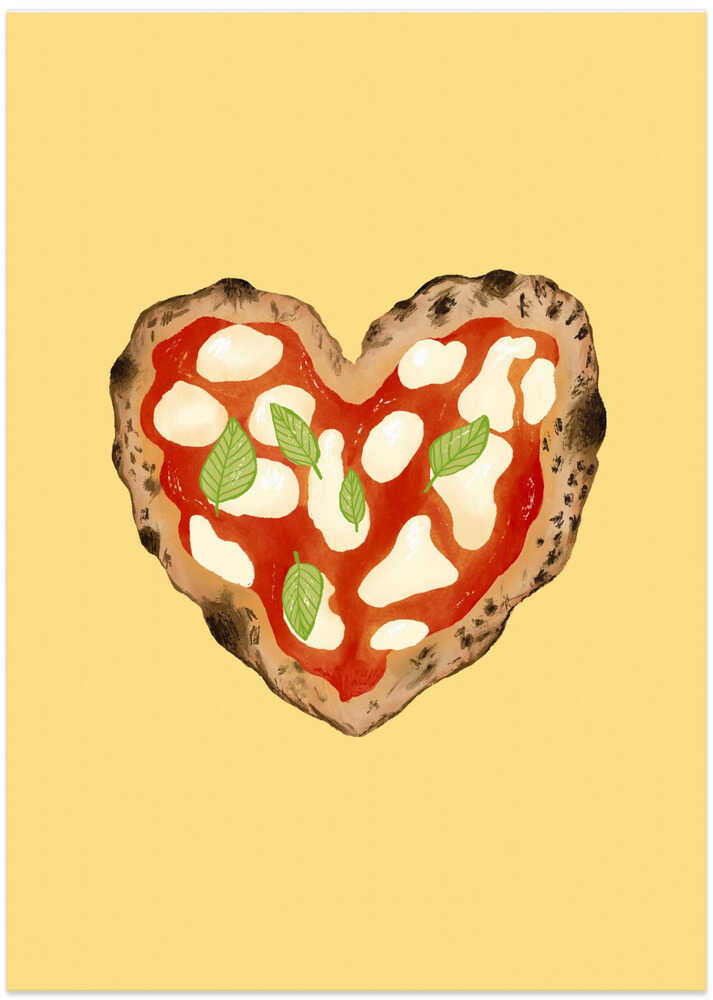 Pizza Heart light yellow
