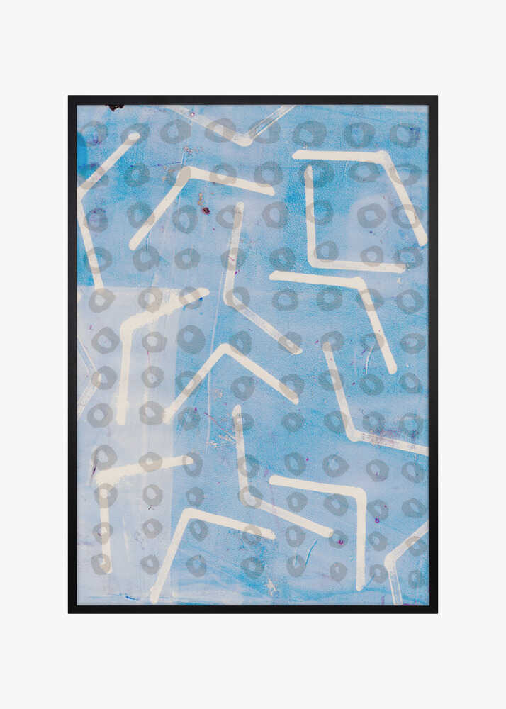 Contemporary Abstract  In White and Blue