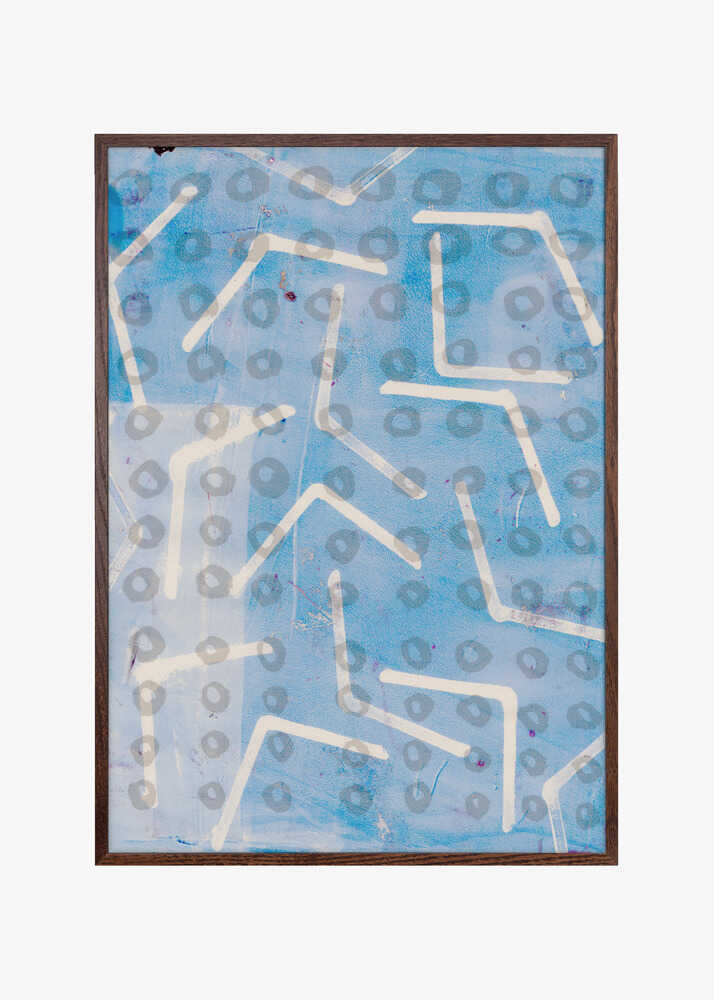 Contemporary Abstract  In White and Blue