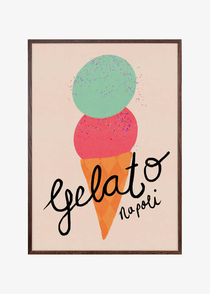 Gelato Napoli Ice Cream Typography Poster
