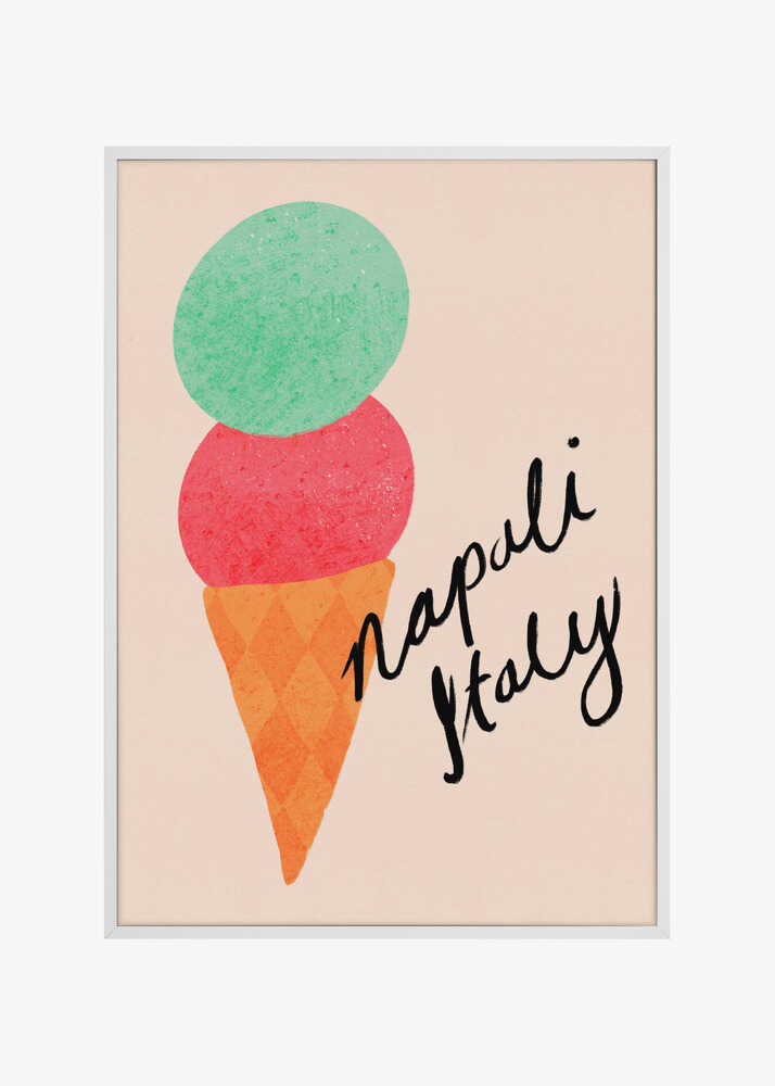 Napoli Italy Gelato Ice Cream Typography Poster