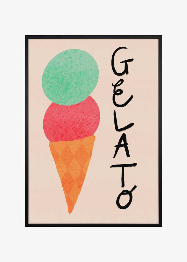 Gelato Italy Ice Cream Typography Poster