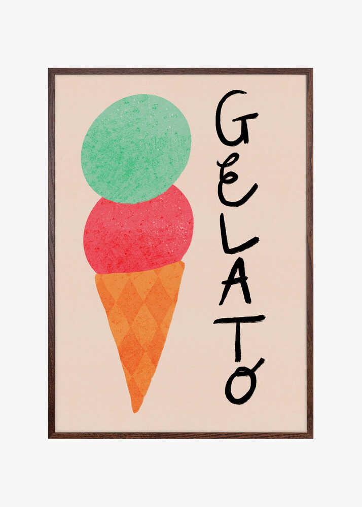 Gelato Italy Ice Cream Typography Poster