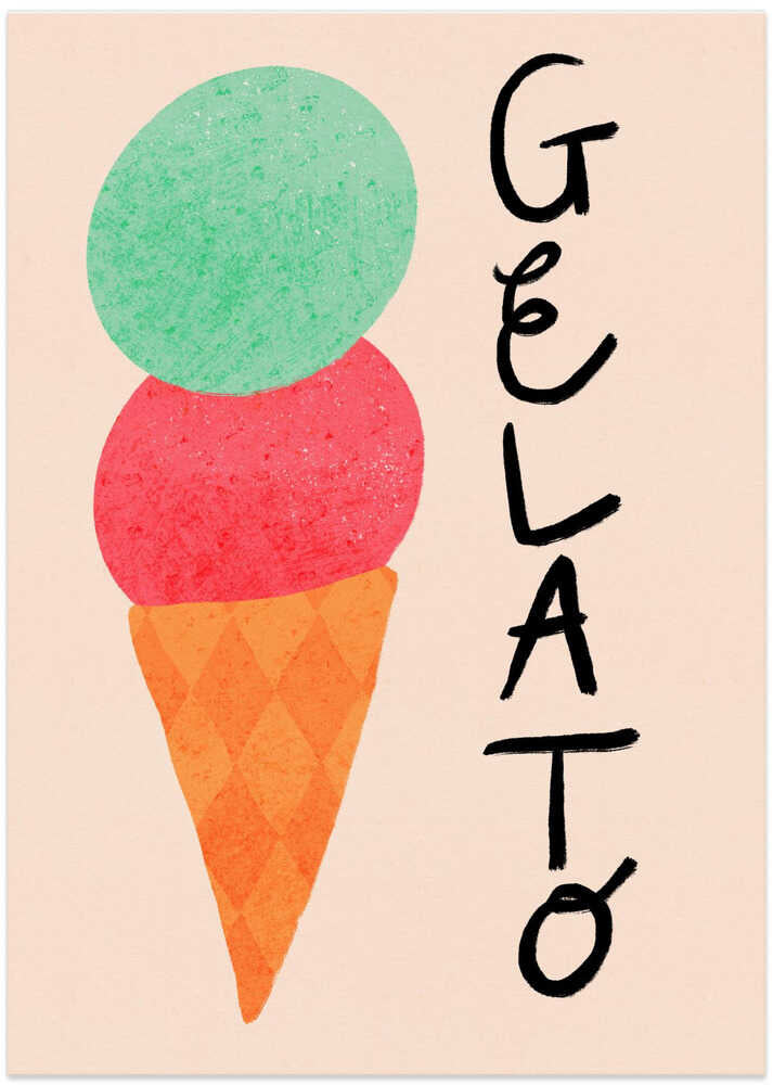Gelato Italy Ice Cream Typography Poster