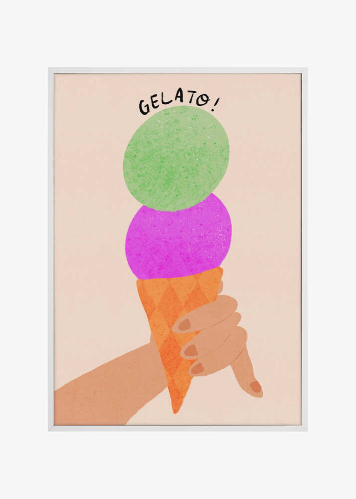 Gelato Blueberry and Mint Italy Ice Cream Typography Poster