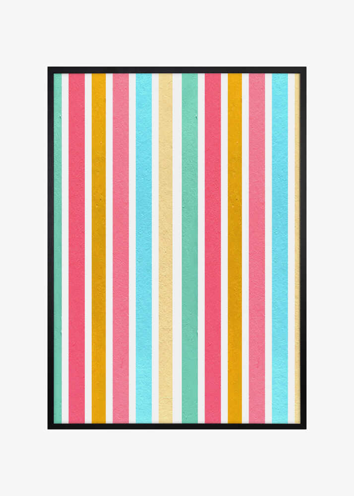 Vibrant Summer Stripes: Original Multicolor Pastel Acrylic Art