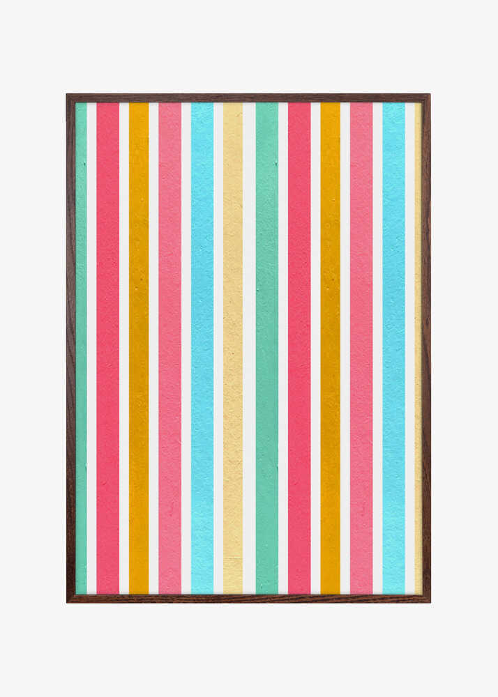 Vibrant Summer Stripes: Original Multicolor Pastel Acrylic Art