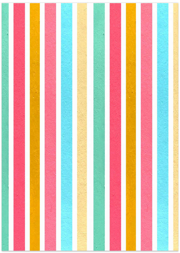 Vibrant Summer Stripes: Original Multicolor Pastel Acrylic Art