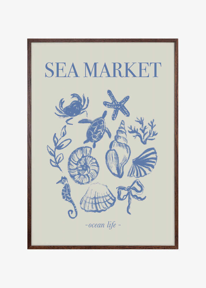 Sea Market Blue Artprint
