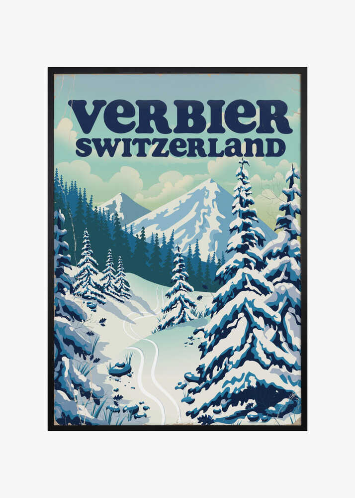 Verbier Switzerland Ski Poster
