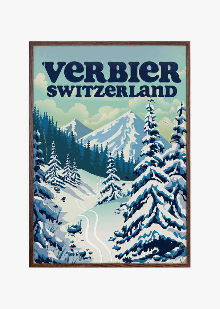 Verbier Switzerland Ski Poster