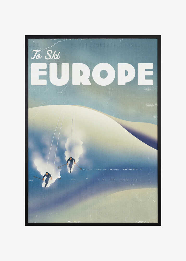 Europe To Ski Vintage Poster