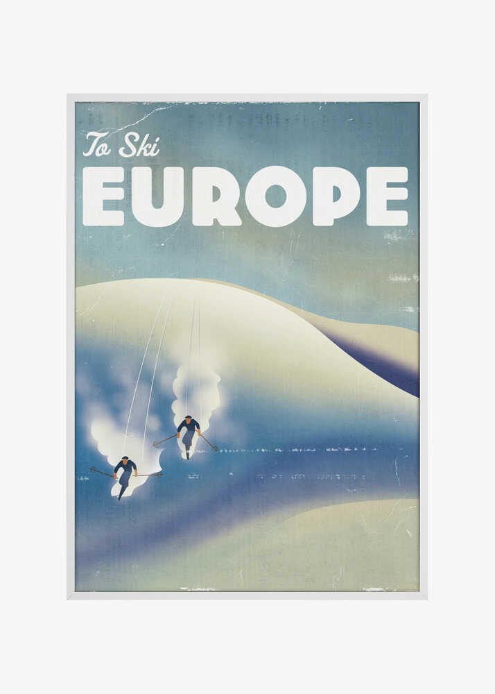 Europe To Ski Vintage Poster