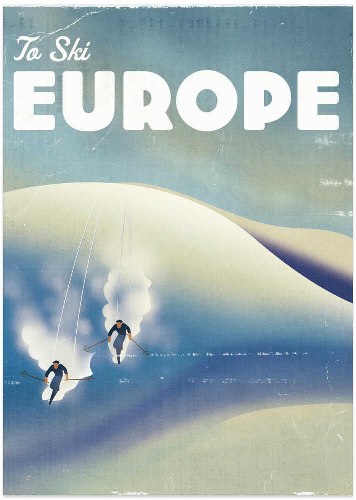 Europe To Ski Vintage Poster