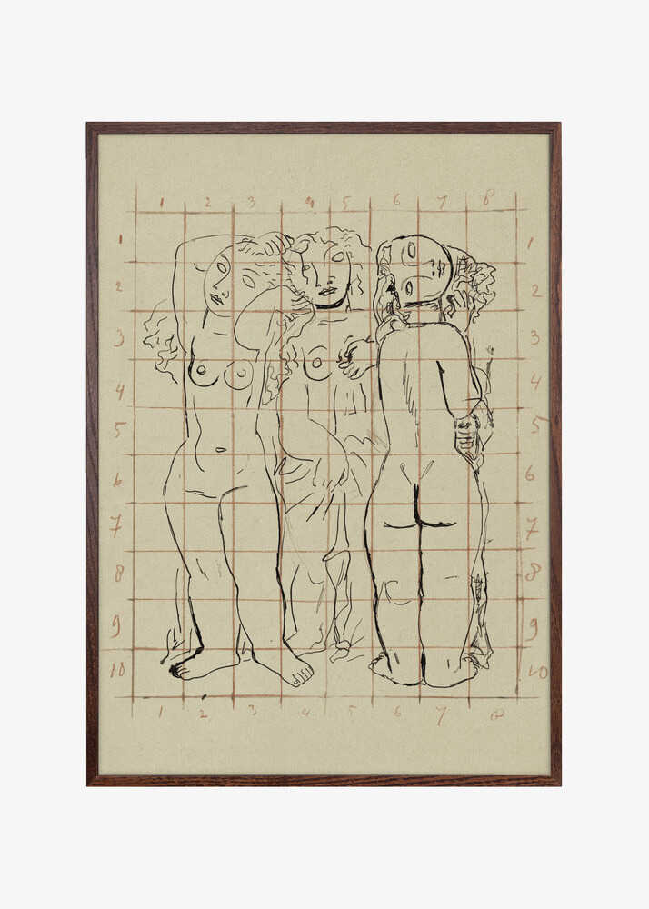 Schets Van Drie Naakte Vrouwen