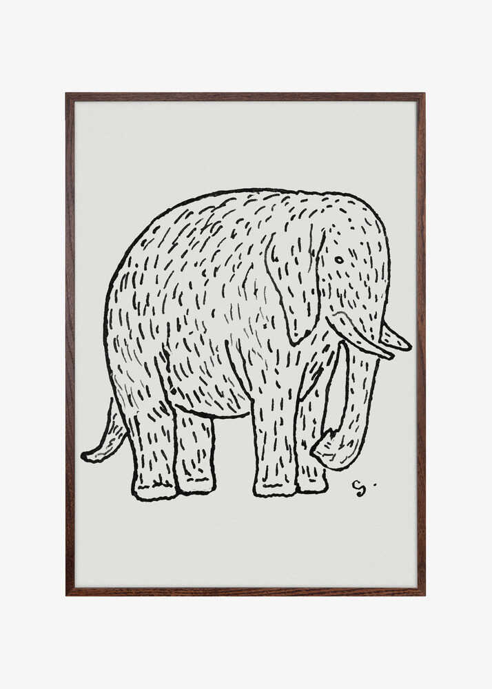 Elephant (ca. 1891–1941) Drawing In High Resolution By Leo Gestel