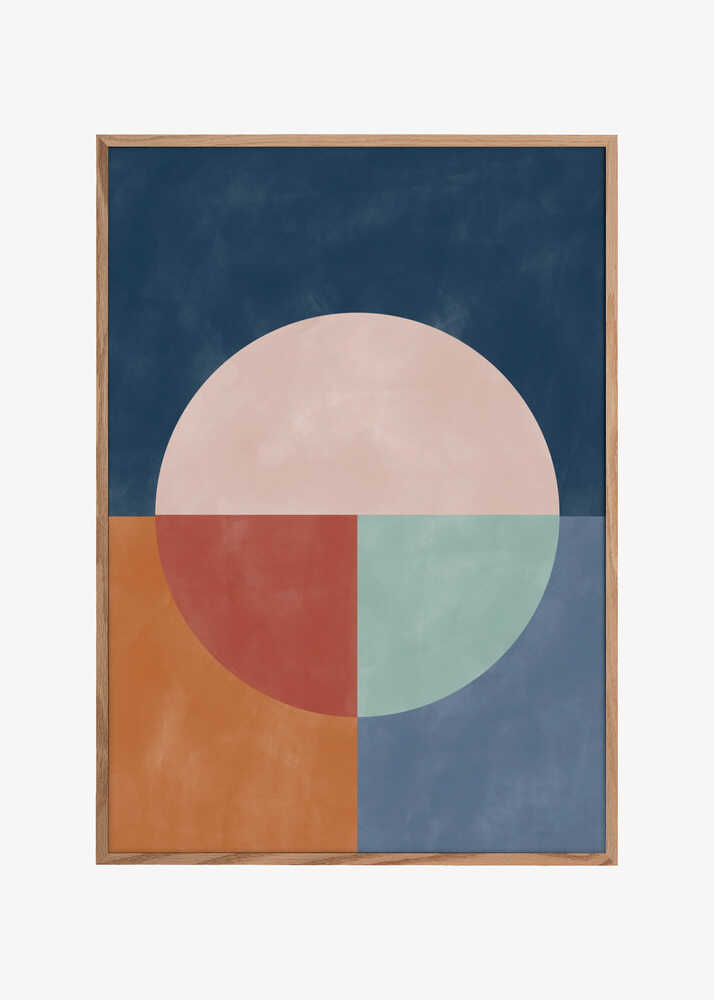 Geometric Abstraction With A Large Pastel Circle