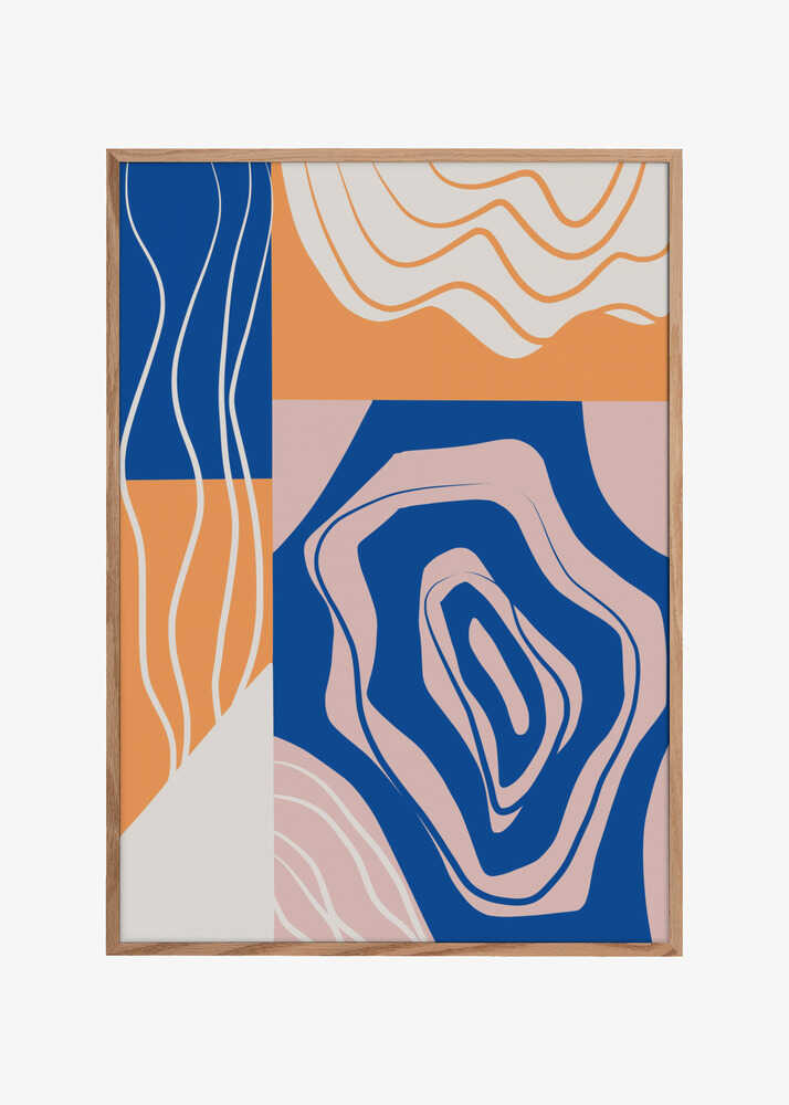 Abstract Collage In Blue and Orange