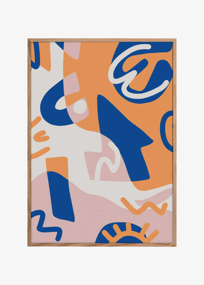 Abstract Shapes In Blue and Orange