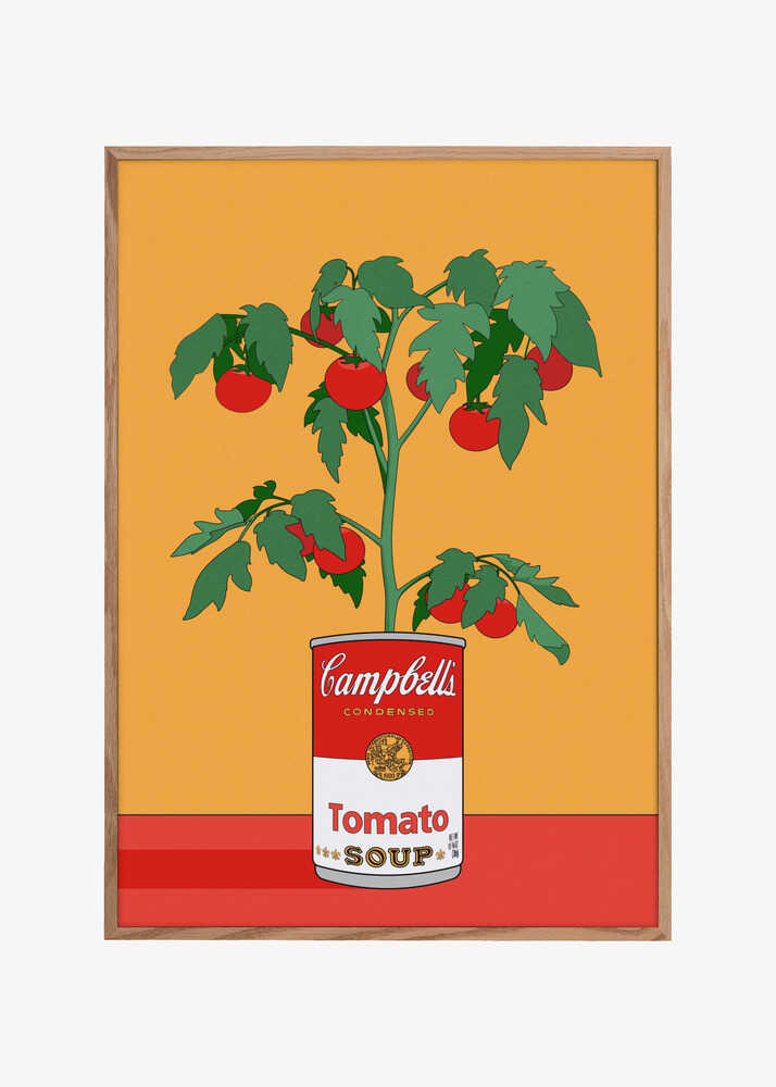 Campbells Soup Tomato Plant Retro Illustration