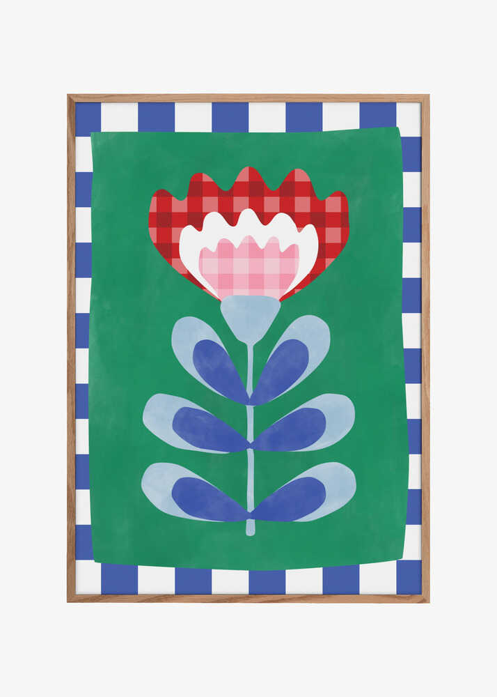 Floral Design with Bold Geometric Shapes